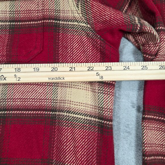 Orvis Shirt Mens Large Red Plaid Heavy Flannel Button Down Big Bear Shacket - Picture 8 of 9